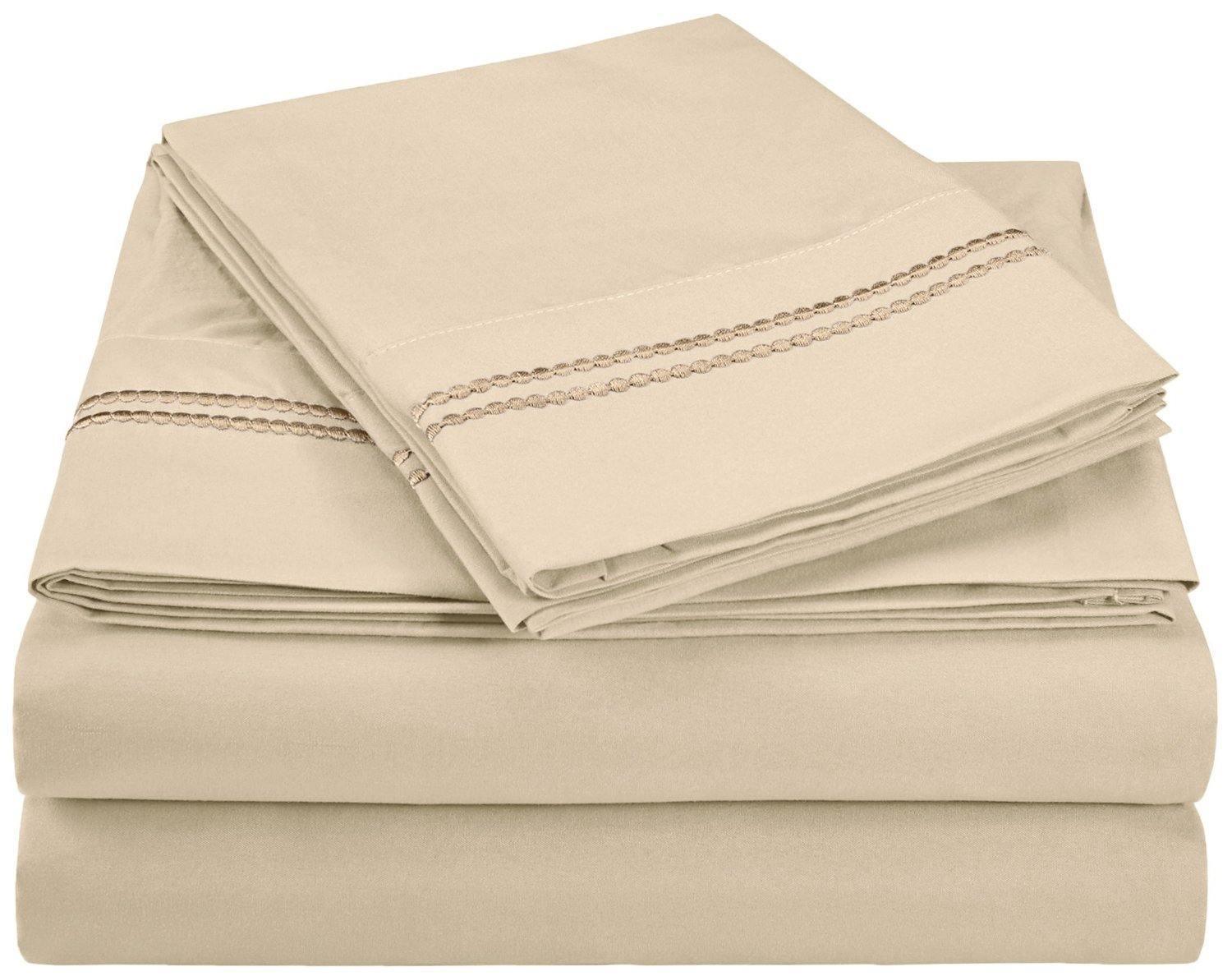3000 Series Wrinkle Resistant 2 Line Embroidery Sheet Set FredCo