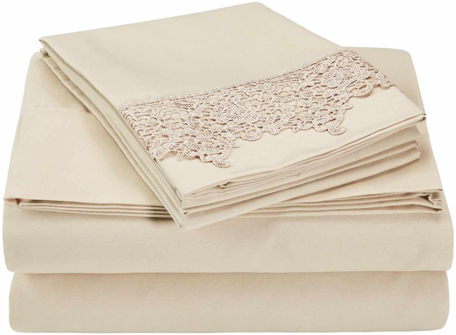 3000 Series Wrinkle Resistant Elegant Lace Sheet Set FredCo