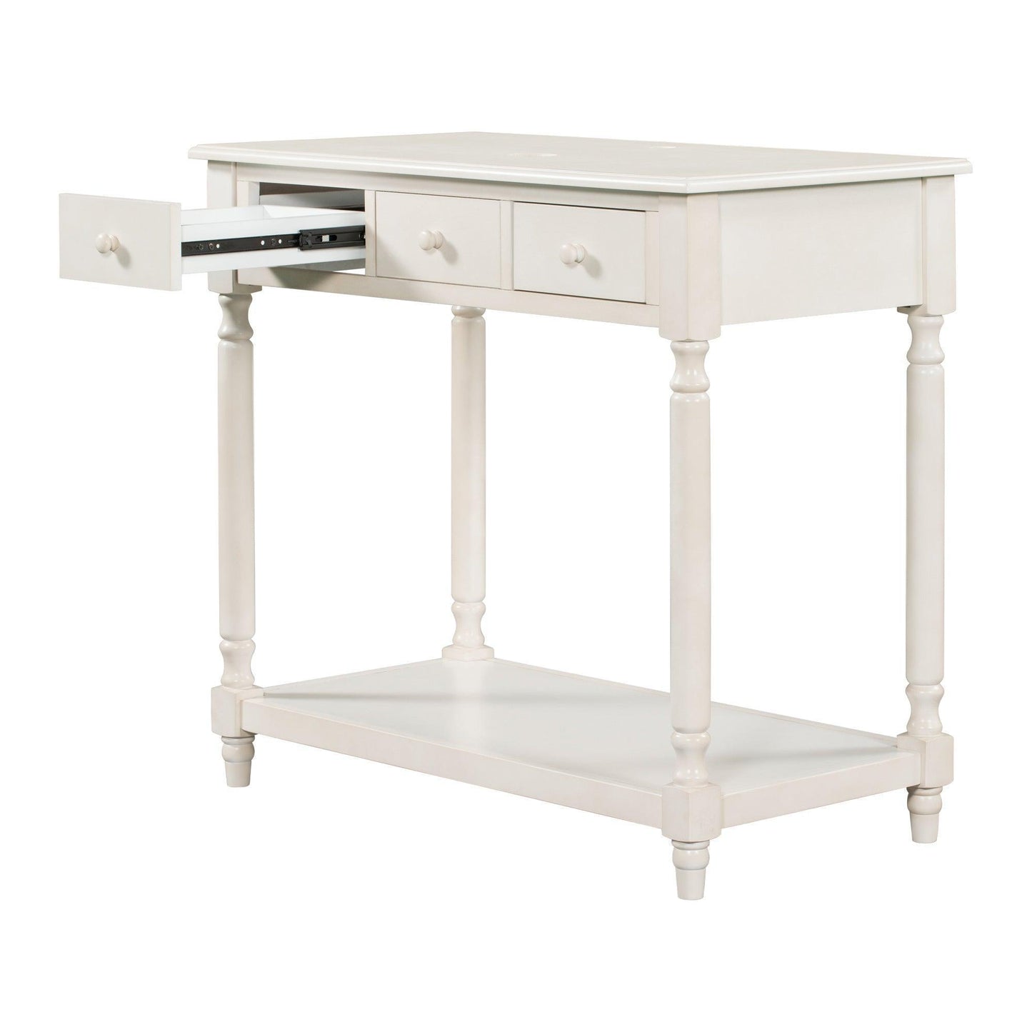 36" Bathroom Vanity Base without Sink, Open Storage Shelf, Antique White WF294112AAK FredCo