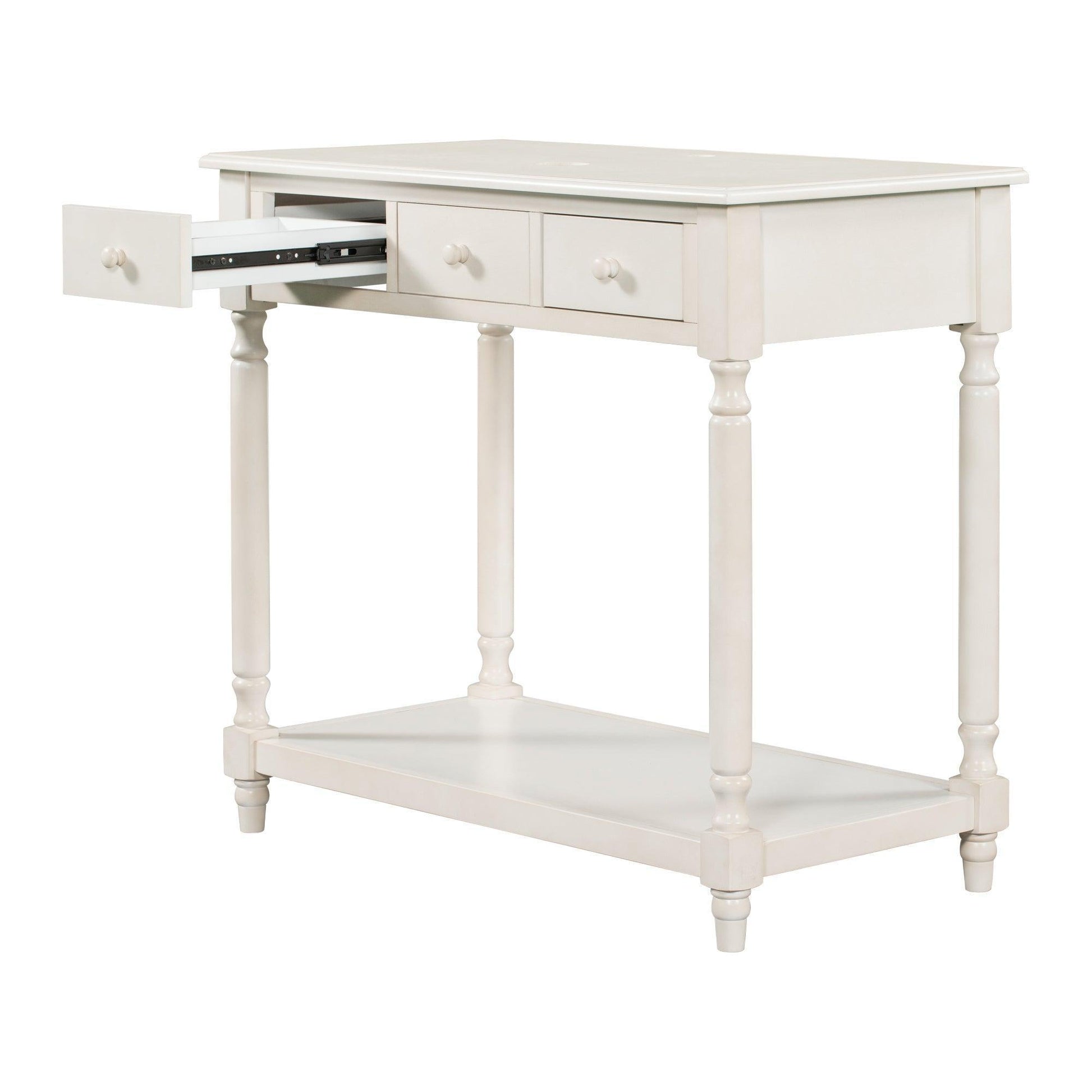 36" Bathroom Vanity Base without Sink, Open Storage Shelf, Antique White WF294112AAK FredCo