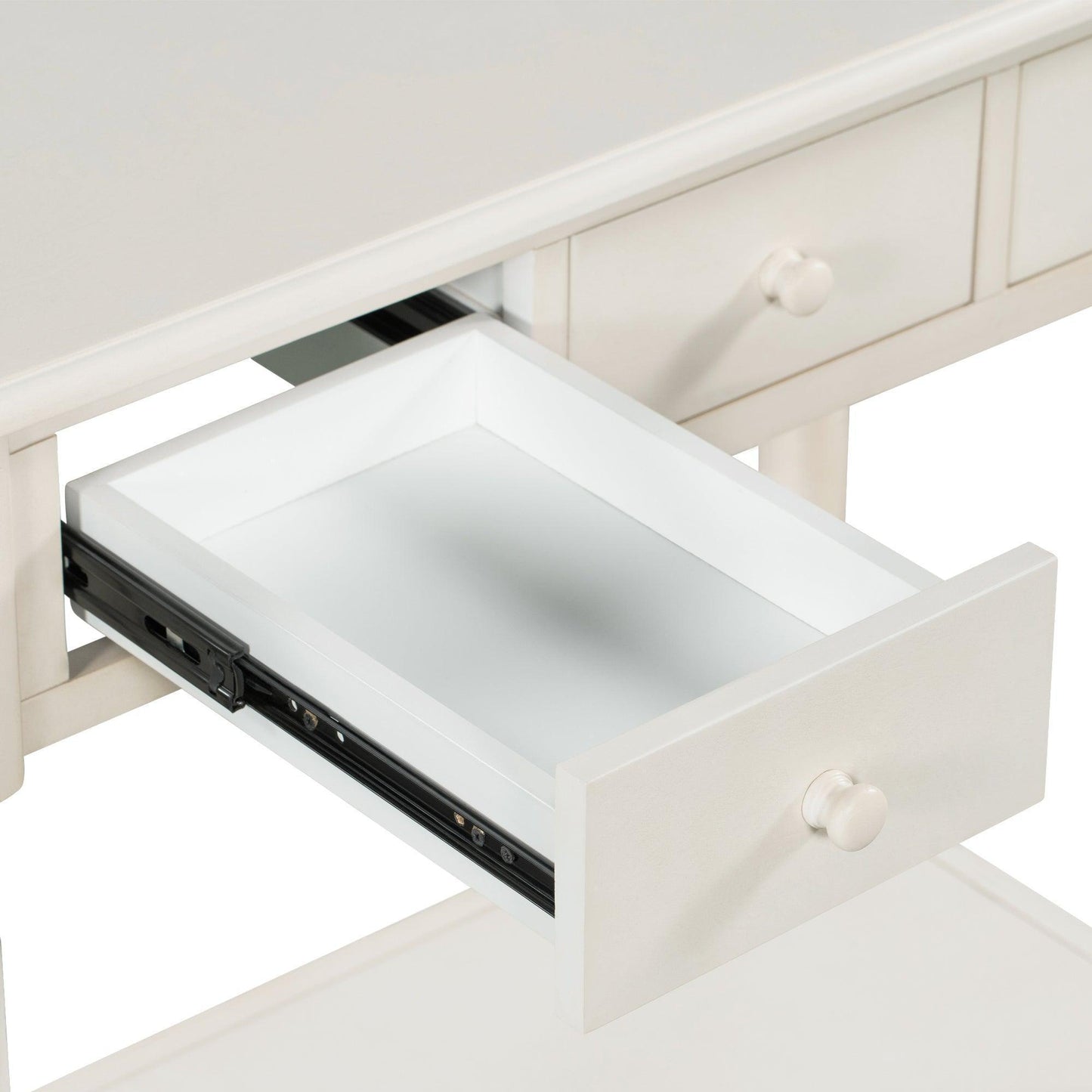 36" Bathroom Vanity Base without Sink, Open Storage Shelf, Antique White WF294112AAK FredCo