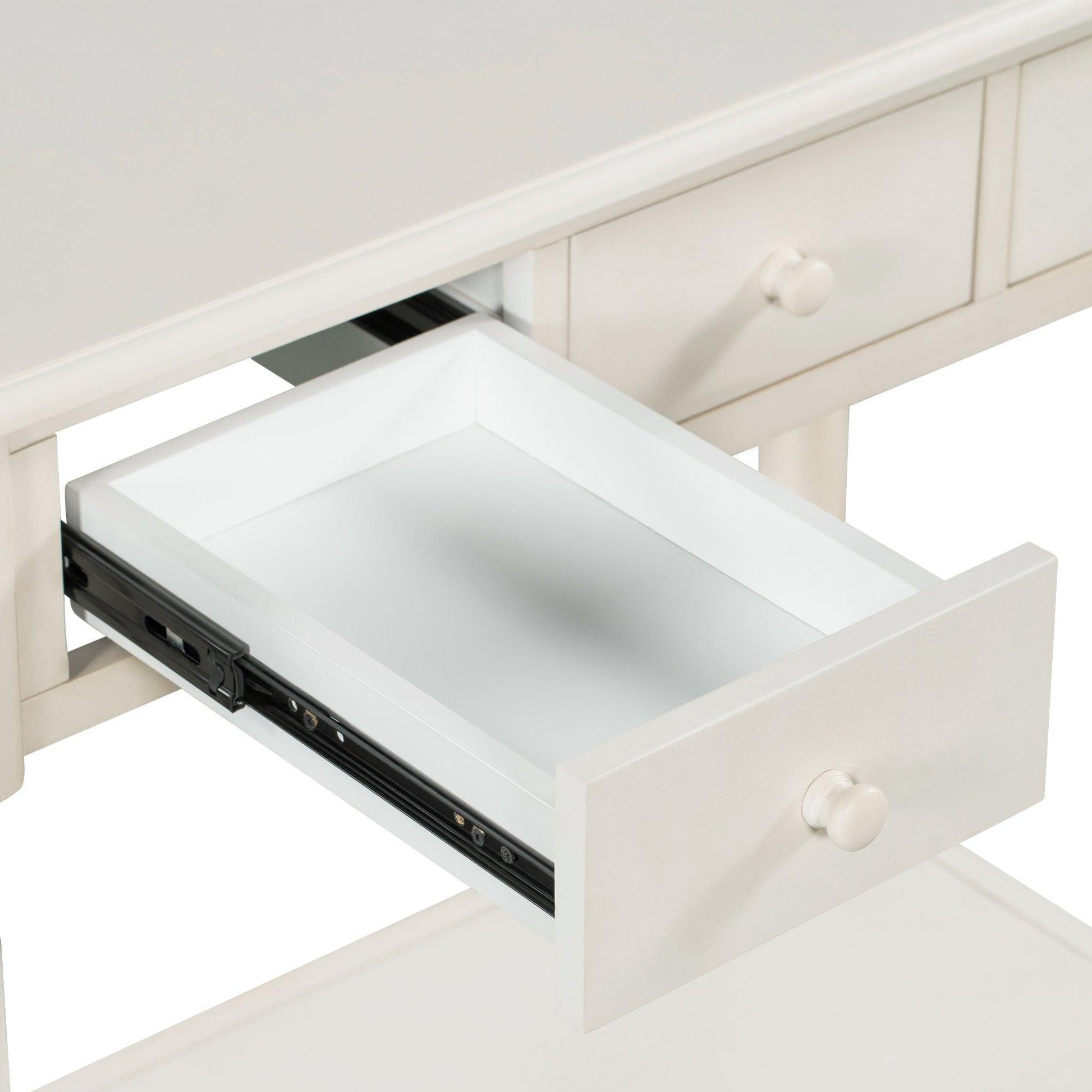 36" Bathroom Vanity Base without Sink, Open Storage Shelf, Antique White WF294112AAK FredCo