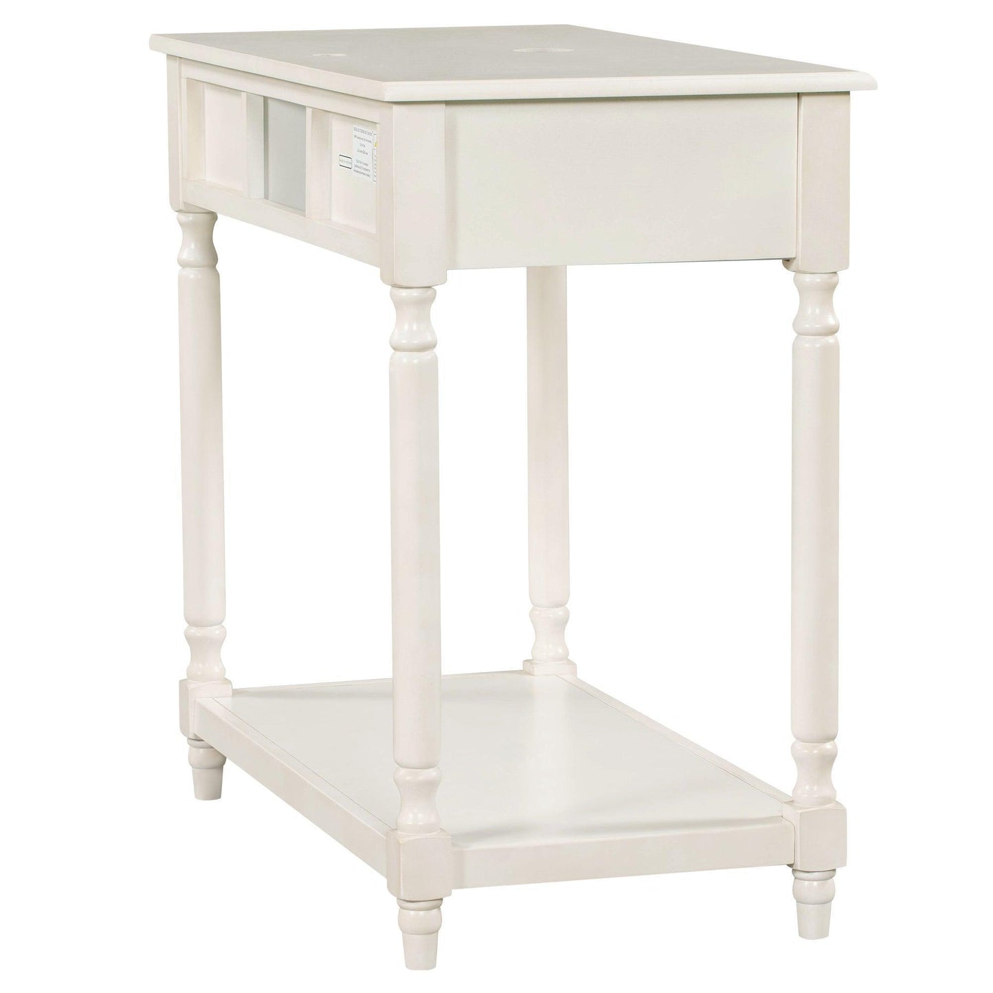 36" Bathroom Vanity Base without Sink, Open Storage Shelf, Antique White WF294112AAK FredCo