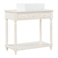 36" Bathroom Vanity Base without Sink, Open Storage Shelf, Antique White WF294112AAK FredCo