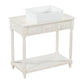 36" Bathroom Vanity Base without Sink, Open Storage Shelf, Antique White WF294112AAK FredCo
