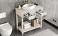 36" Bathroom Vanity Base without Sink, Open Storage Shelf, Antique White WF294112AAK FredCo