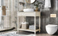 36" Bathroom Vanity Base without Sink, Open Storage Shelf, Antique White WF294112AAK FredCo