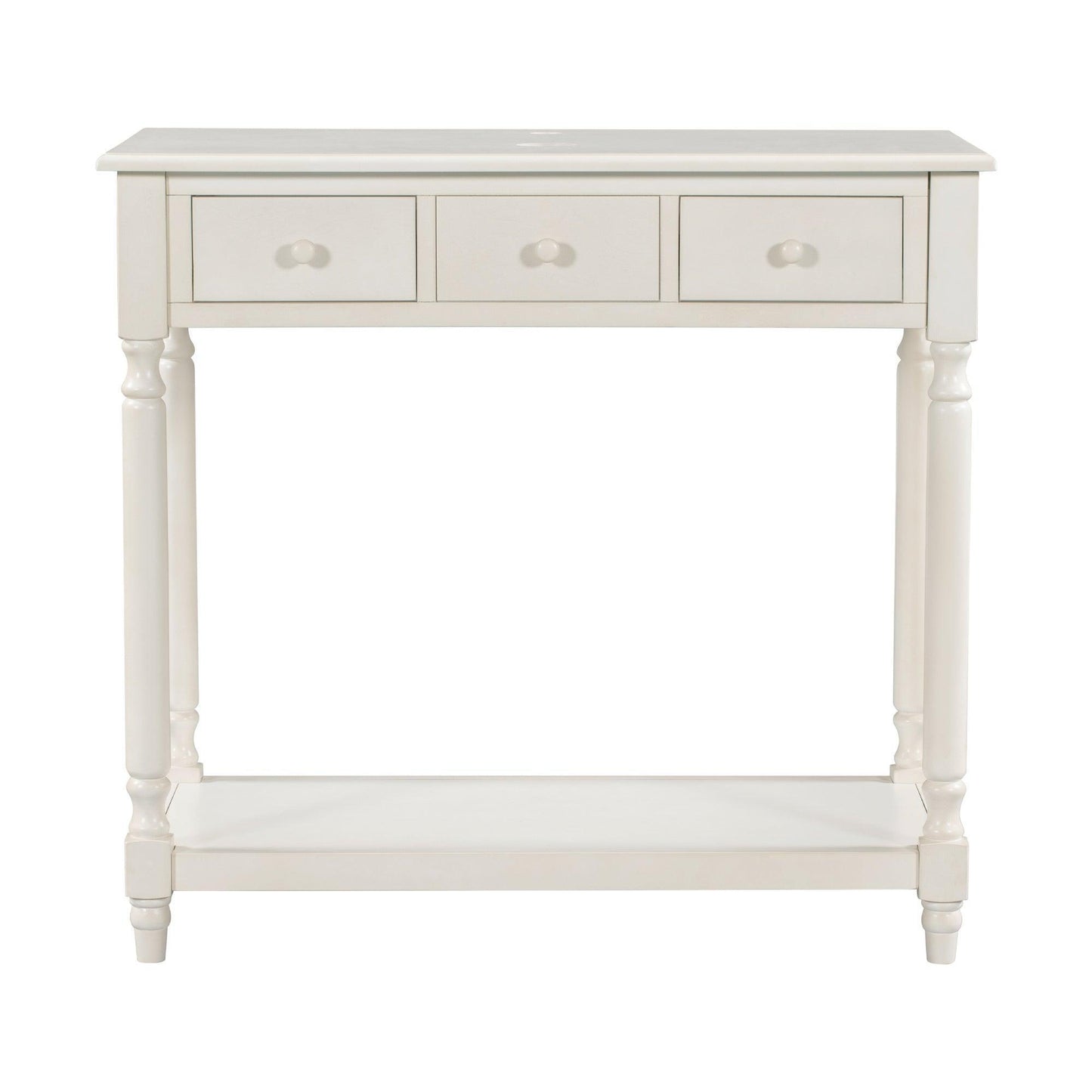 36" Bathroom Vanity Base without Sink, Open Storage Shelf, Antique White WF294112AAK FredCo