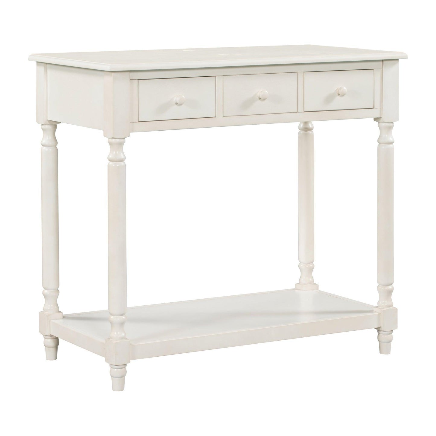 36" Bathroom Vanity Base without Sink, Open Storage Shelf, Antique White WF294112AAK FredCo