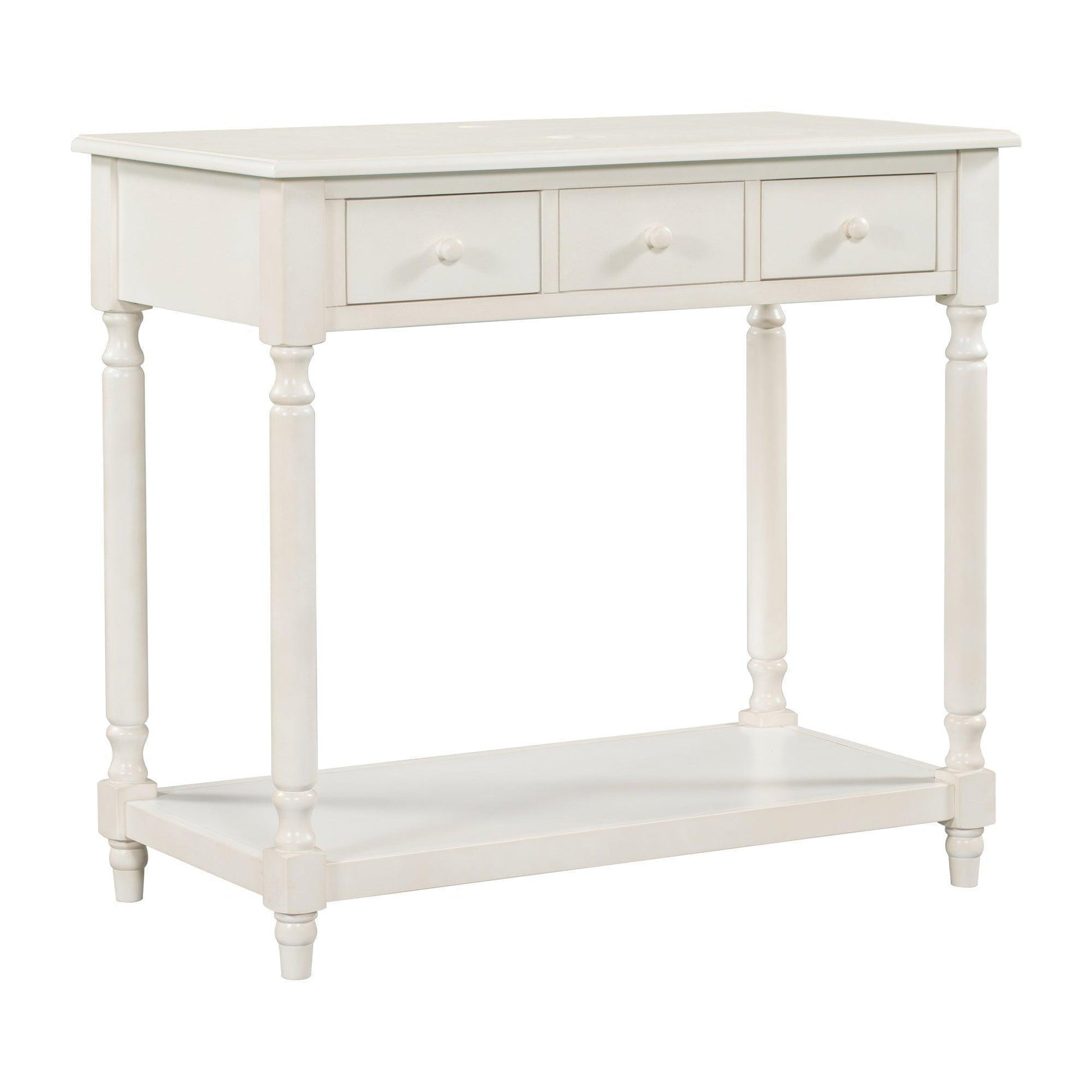 36" Bathroom Vanity Base without Sink, Open Storage Shelf, Antique White WF294112AAK FredCo