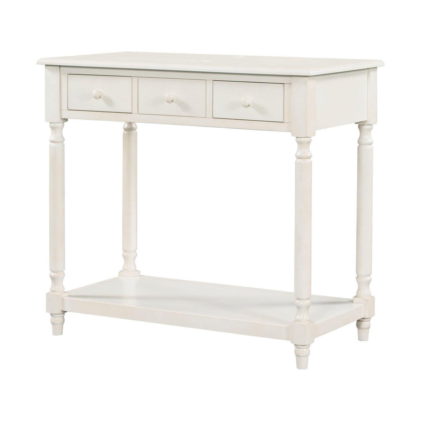36" Bathroom Vanity Base without Sink, Open Storage Shelf, Antique White WF294112AAK FredCo