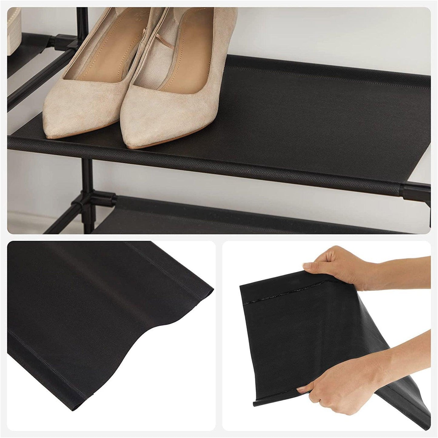 36x Shoe Rack Storage Organizer Black FredCo