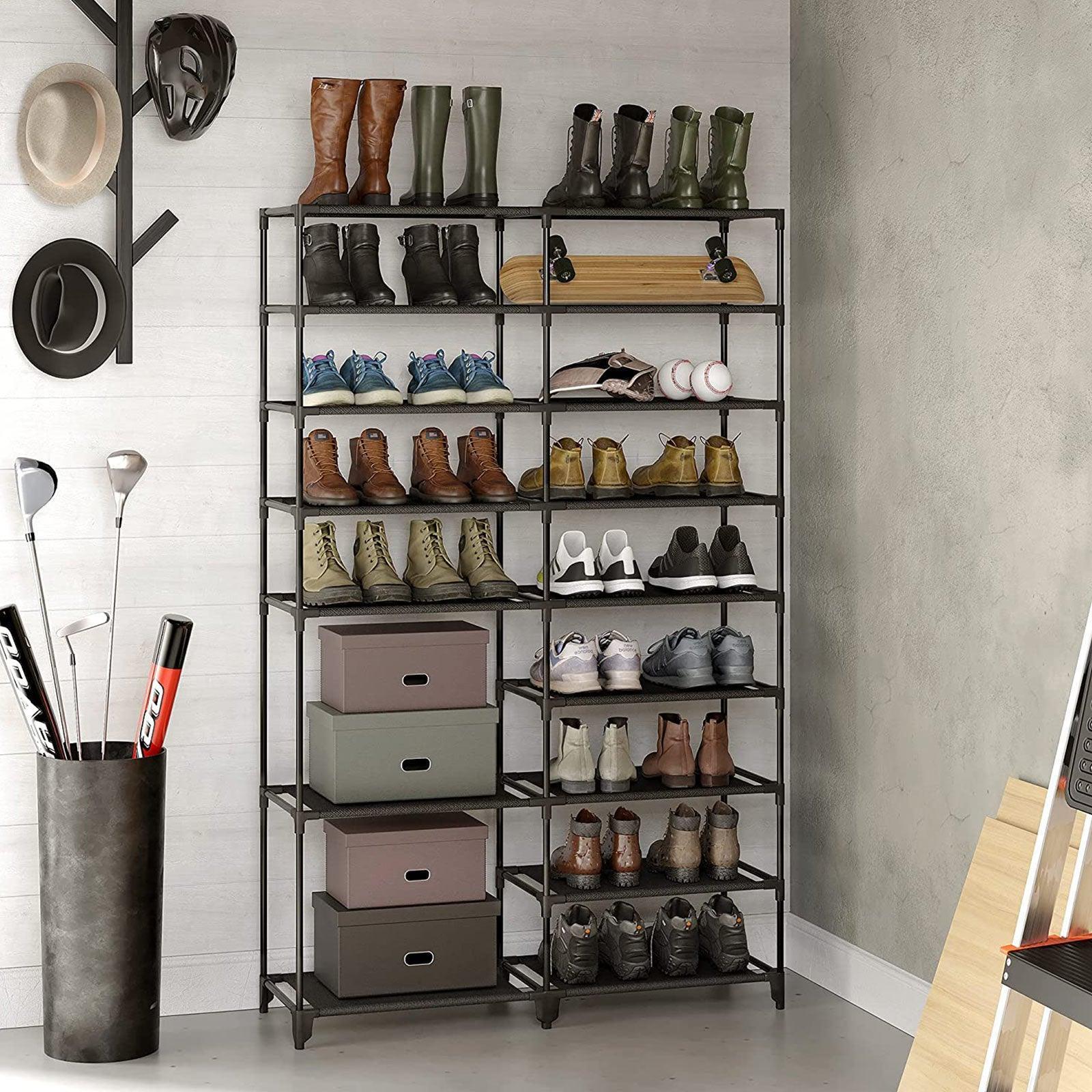 36x Shoe Rack Storage Organizer Black FredCo