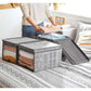 3x Fabric Storage Bins Set Gray FredCo