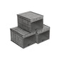 3x Fabric Storage Bins Set Gray FredCo