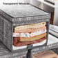 3x Fabric Storage Bins Set Gray FredCo