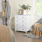 4-Drawer Dresser Chest of Drawers, White FredCo