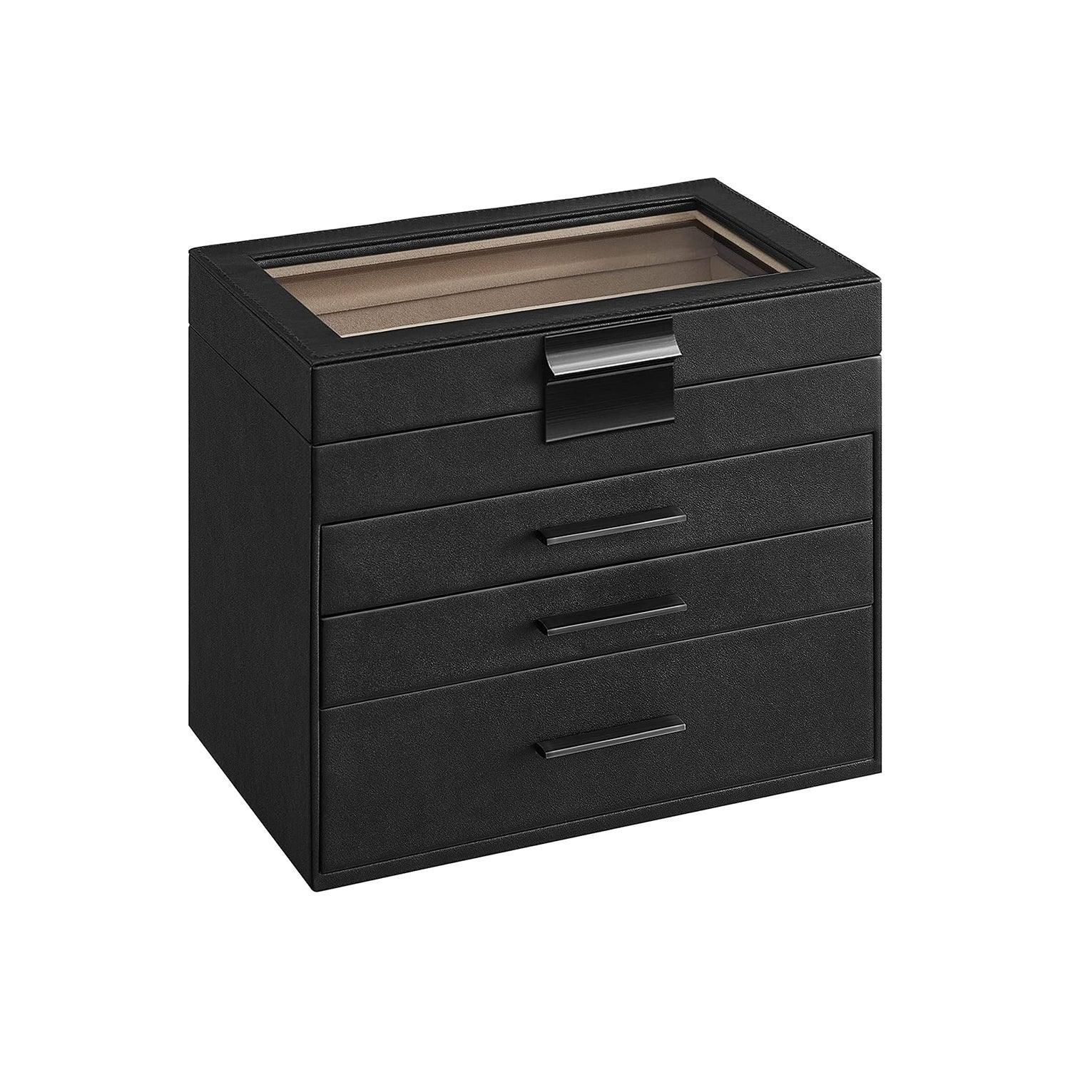 4-Layer Jewelry Box, Graphite 3 Drawers FredCo