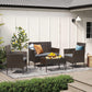 4-Piece Patio Furniture Set, Gray Rattan FredCo
