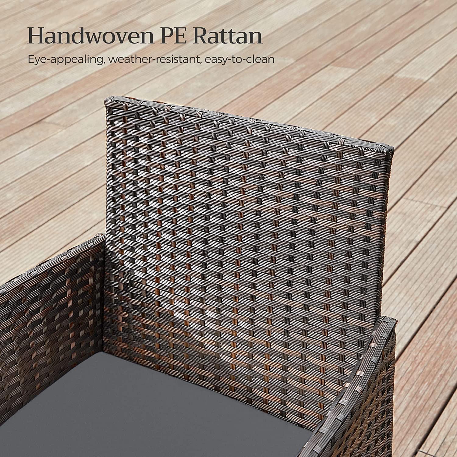 4-Piece Patio Furniture Set, Gray Rattan FredCo