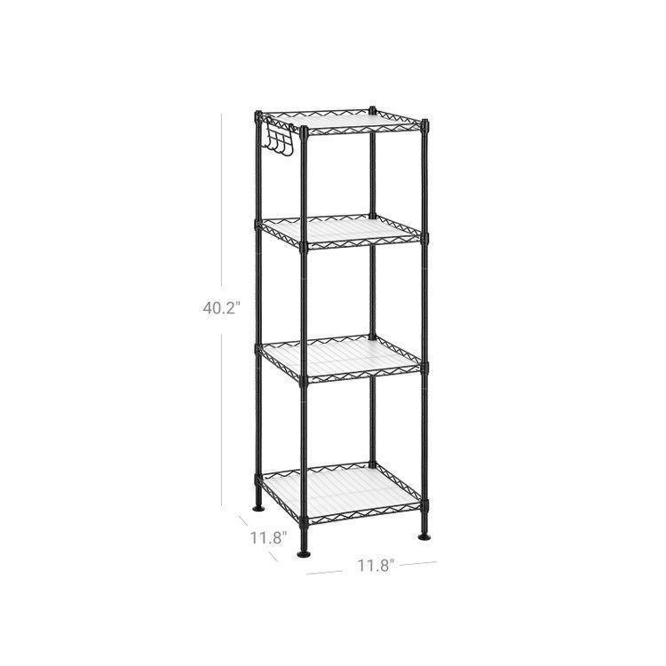 4-Tier Bathroom Shelf Black FredCo