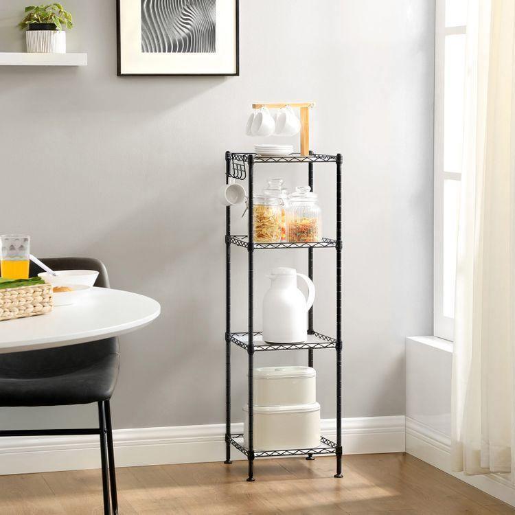 4-Tier Bathroom Shelf Black FredCo