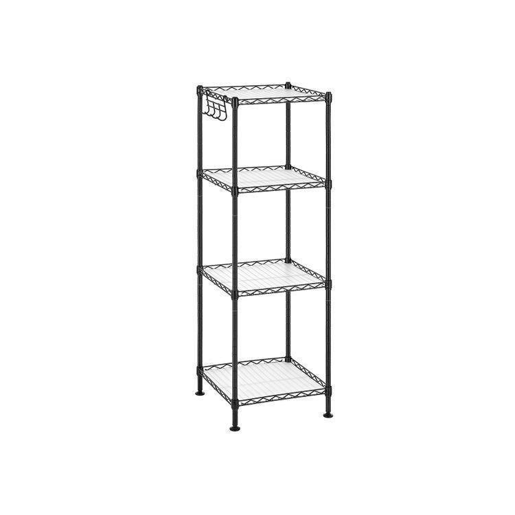 4-Tier Bathroom Shelf Black FredCo