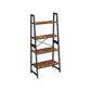 4-Tier Ladder Bookshelf Rustic Brown FredCo