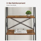 4-Tier Ladder Bookshelf Rustic Brown FredCo
