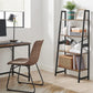 4-Tier Ladder Bookshelf Rustic Brown FredCo