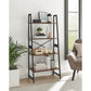 4-Tier Ladder Bookshelf Rustic Brown FredCo