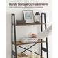 4-Tier Ladder Bookshelf Rustic Brown FredCo
