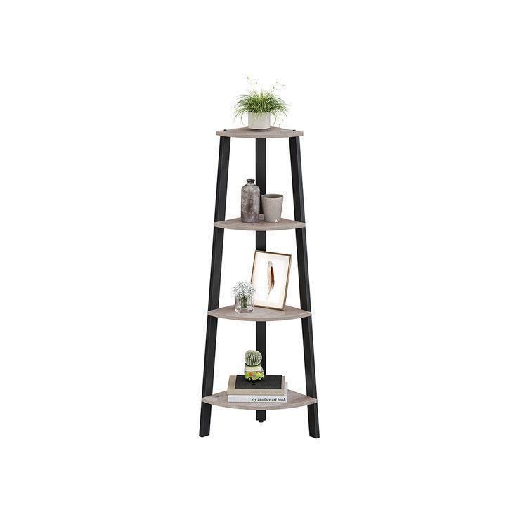4-Tier Plant Stand Wood and Steel FredCo