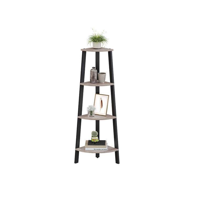 4-Tier Plant Stand Wood and Steel FredCo