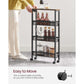 4-Tier Rolling Storage Cart Rustic Brown FredCo