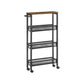 4-Tier Rolling Storage Cart Rustic Brown FredCo