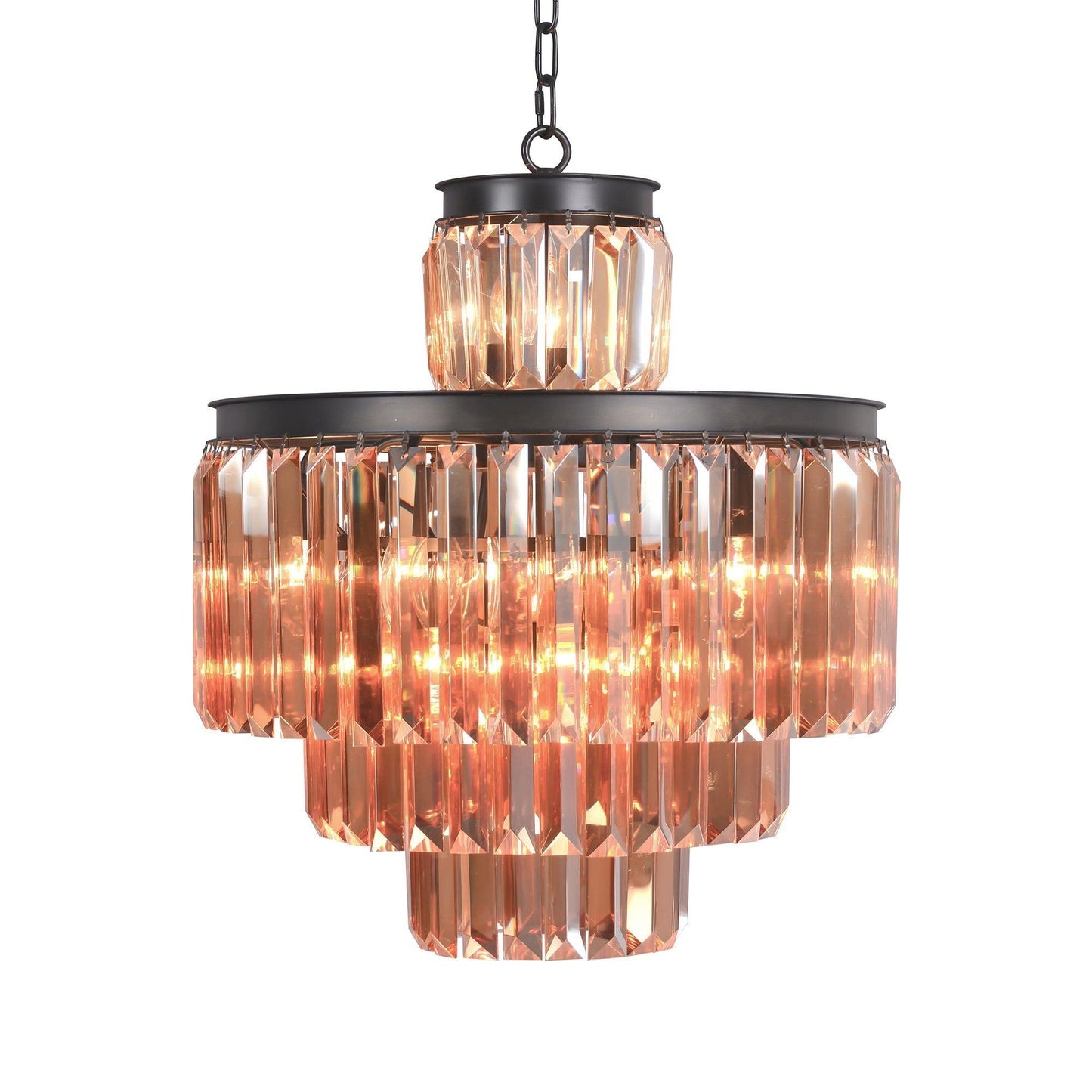 4-Tier Rustic Crystal Chandelier ZD6000-11IR-A FredCo