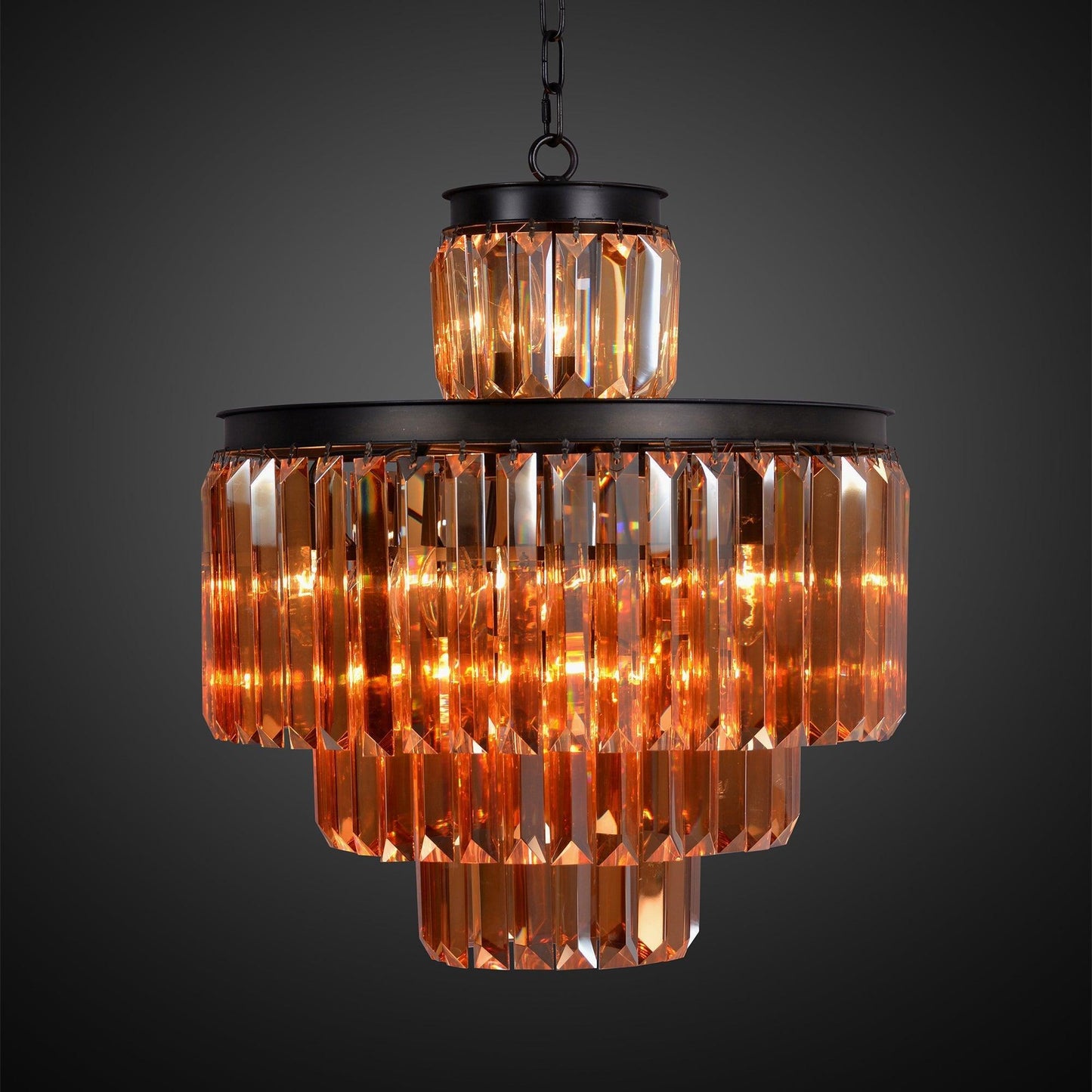 4-Tier Rustic Crystal Chandelier ZD6000-11IR-A FredCo