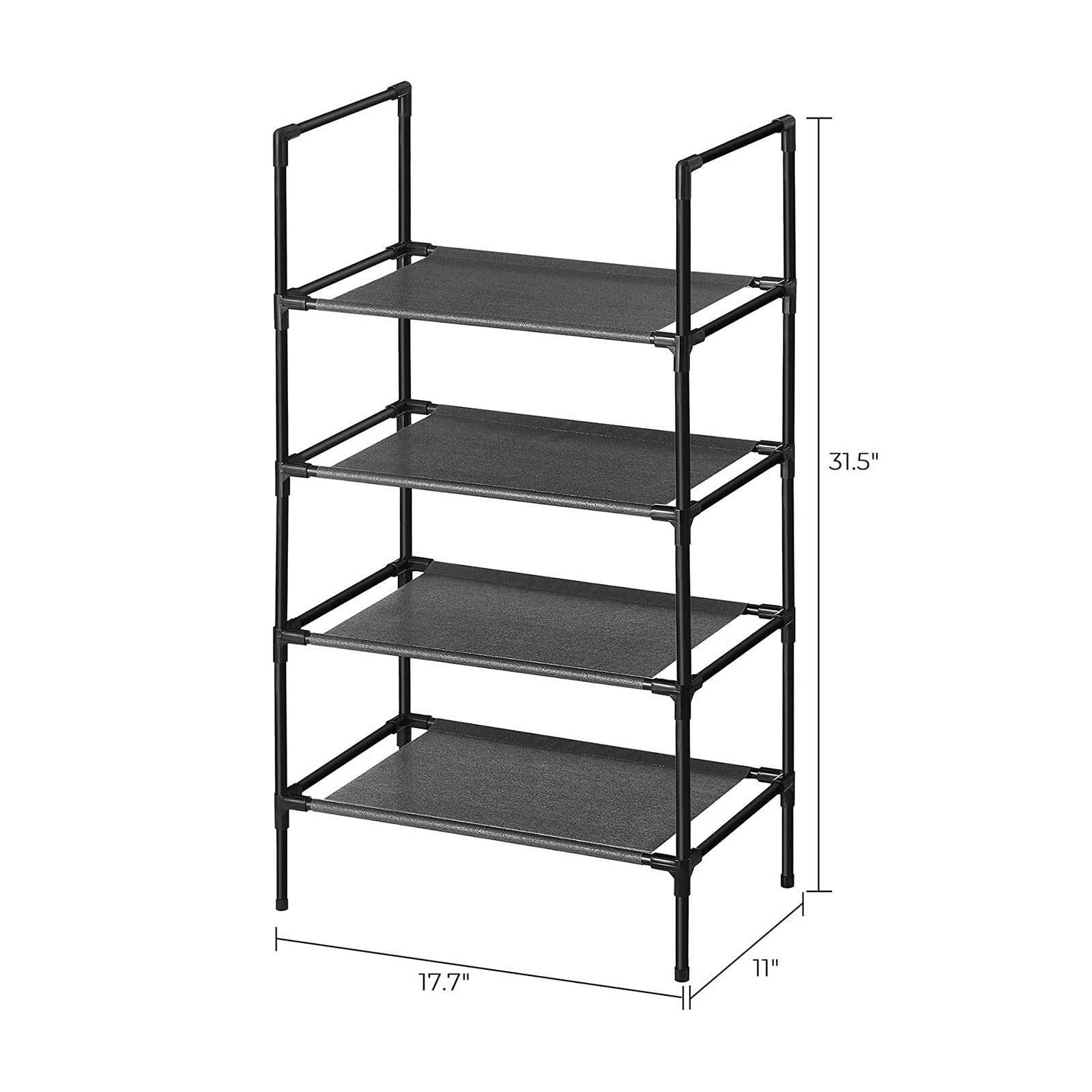 4-Tier Shoe Rack Black, 1 FredCo