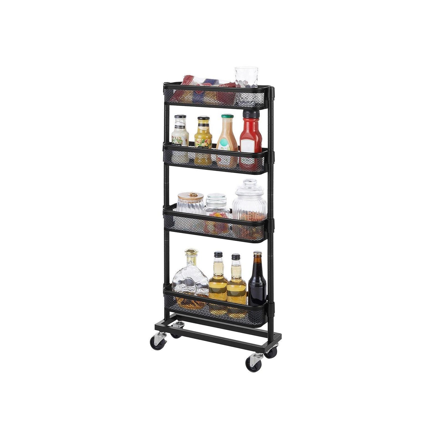 4-Tier Slide-Out Trolley for Small Spaces FredCo