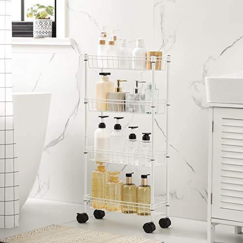 4-Tier Slim Rolling Trolley FredCo