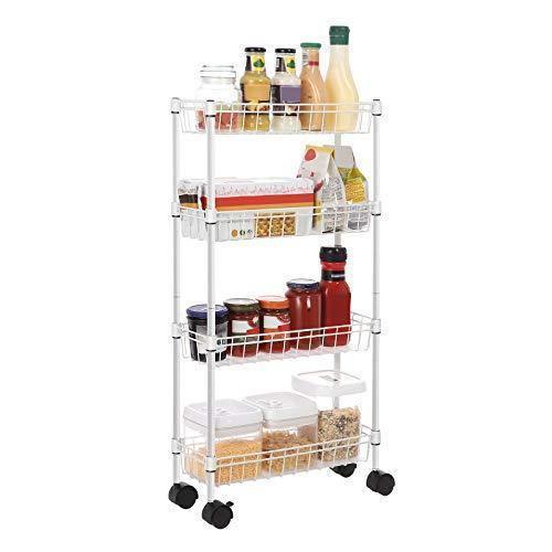 4-Tier Slim Rolling Trolley FredCo