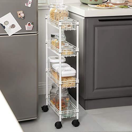 4-Tier Slim Rolling Trolley FredCo