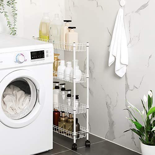 4-Tier Slim Rolling Trolley FredCo