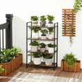 4-Tier Storage Rack Rustic Brown and Black | FredCo