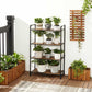 4-Tier Storage Rack Rustic Brown and Black FredCo