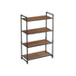 4-Tier Storage Rack Rustic Brown and Black FredCo