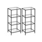 4-Tier Tempered Glass Bookcase, living room Black FredCo