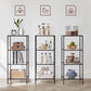 4-Tier Tempered Glass Bookcase, living room Black FredCo