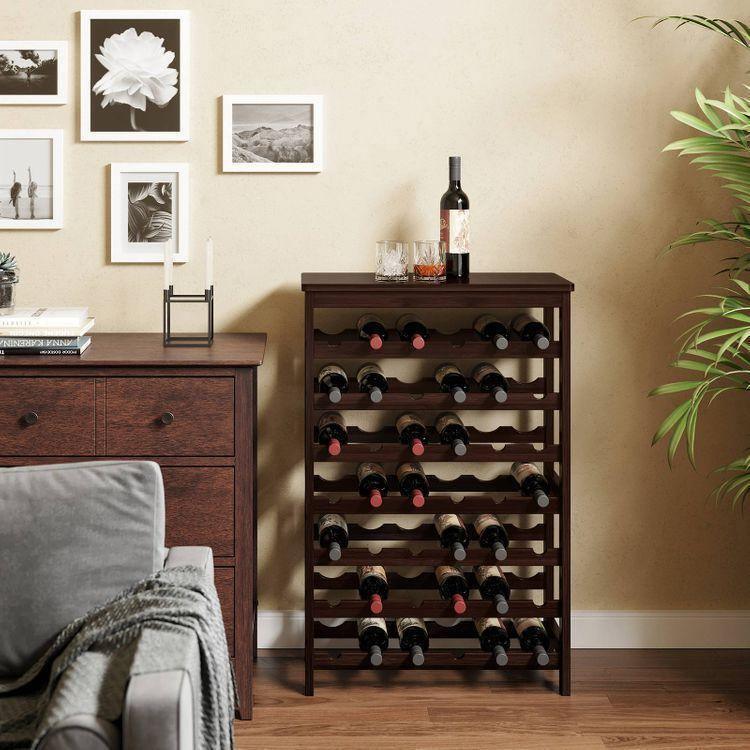 42-Bottle Wine Rack Free Standing Floor FredCo